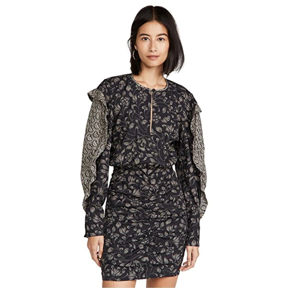 Isabel Etoile Marant Lexini Fantasia Floral Printed Cotton Mini Dress FR 40 US 8